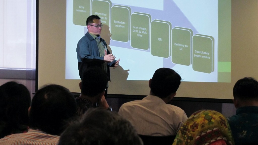 'Newspaper Digitization' talk at US Embassy Jakarta, February 2015