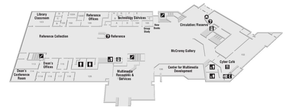 Floor Plan of First Floor, Bailey/Howe Library