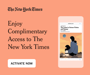 Enjoy complimentary access to the New York Times - Activate Now