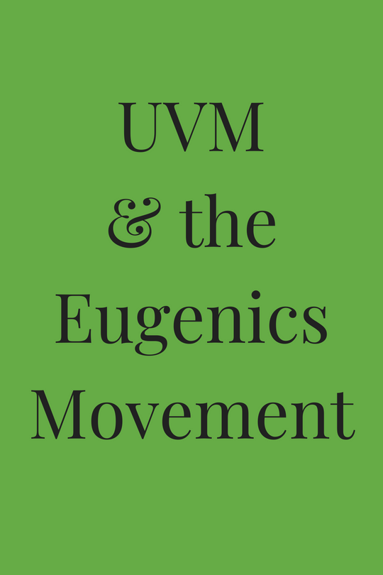 UVM & the Eugenics Movement