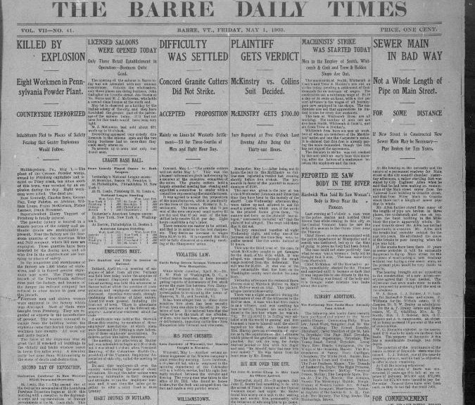 barre daily times first issue 1903
